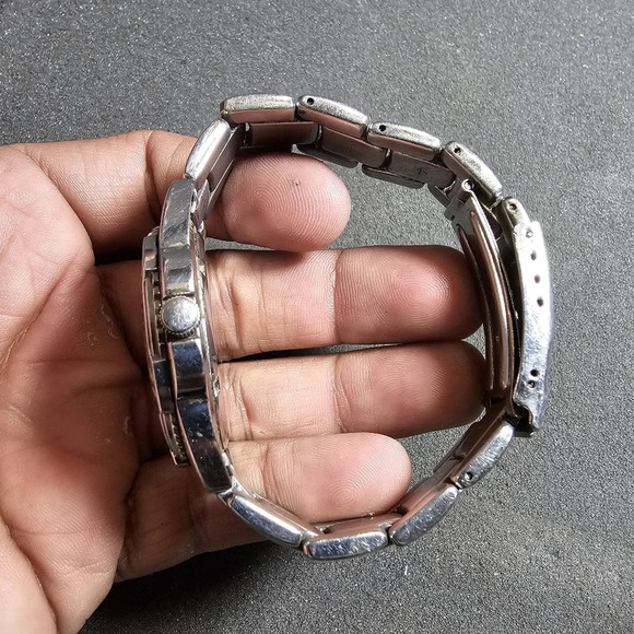 Fossil Steel Mens Quartz Analog Watch FS-2557 Stainless Steel Date Just Working - Picture 8 of 10